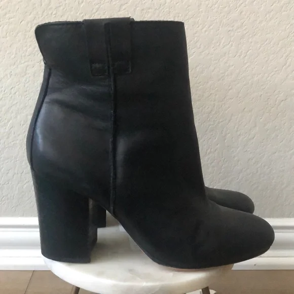 Sam Edelman Fairfield Black Leather Boots - Picture 1 of 3
